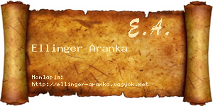 Ellinger Aranka névjegykártya
